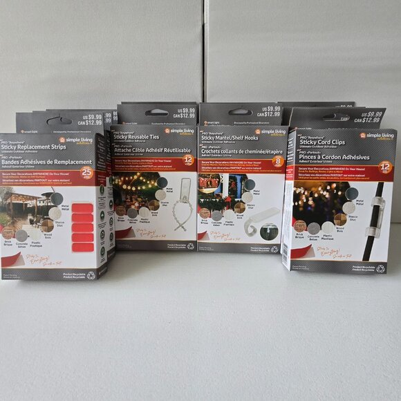 ADHESIVE hooks, clips, ties-VARIETY-10 Packages for organizing - Picture 10 of 13